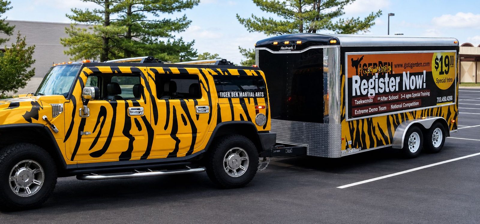 Full vehicle wrap for Tiger Den Martial Arts